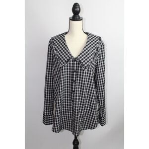 Women’s English Factory Black & White Plaid Dress – Size Medium